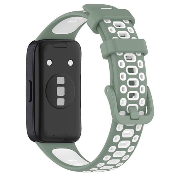 Justerbart silikonklockarmband för Huawei Band 8, tvåfärgat ersättningsarmband Light Green White