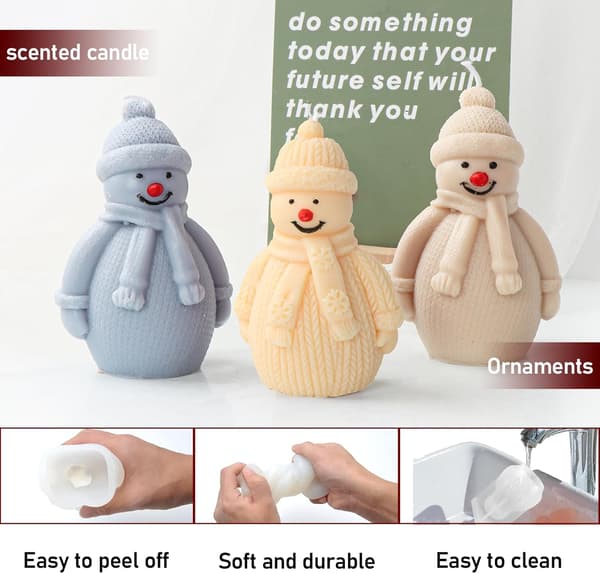 3D Julemand Silikoneform 2 Stykker Silikoneforme Støbeforme DIY Julemand Støbeform Fondant Silikoneform Lys