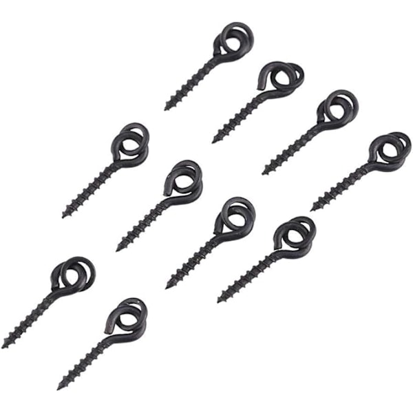 100 stk. 15 mm agnskruer fiske agn fiske boilie agnskrue lokkemadspinde med runde ledløkker hvirvler ternalt tackle tilbehør, sublight sort