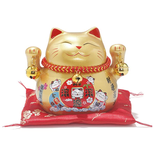 Lykkelig Kat Statue Skulptur Resin Kat Figur Samlerobjekt Ornament D