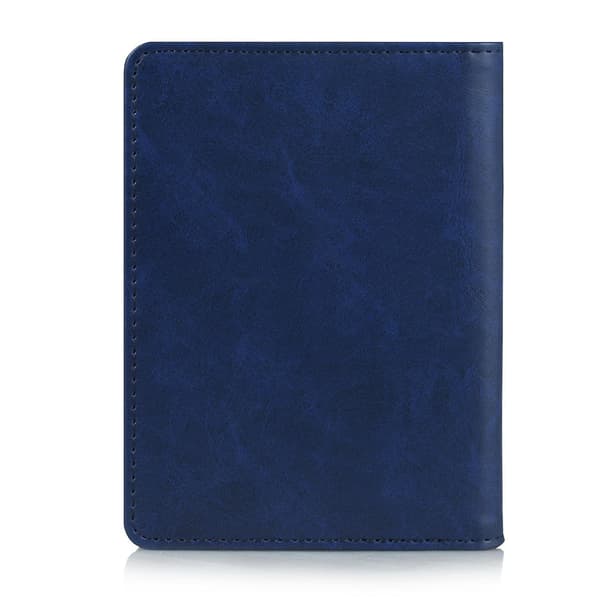 Multifunktionel PU Læder Bi-fold Wallet Cover Case Pas Holder Blue