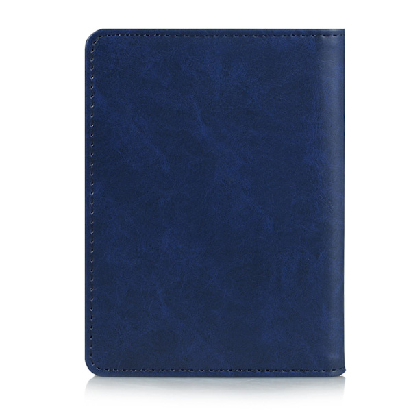 Multifunktionell PU-läder Bi-fold plånboksfodral Passfodral Blue