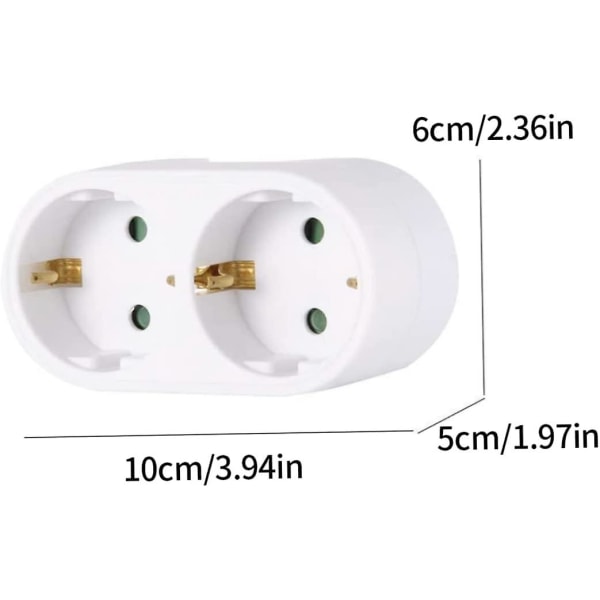 Europeisk konverteringsmunstycke, konverteringsplugg 1 till 2-vägs internationell nätadapter 16a 250v adapter