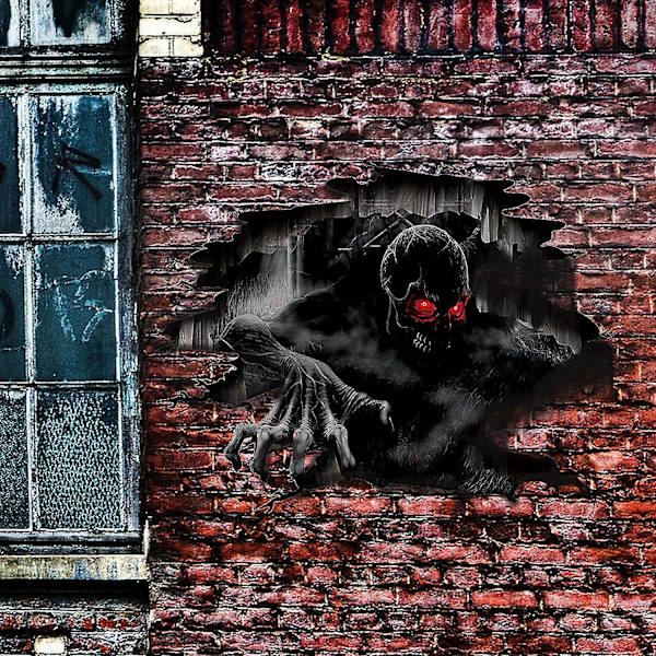 Sztxj Halloween Seinäkoriste 3D Aavekäsi Lattia Seinä Katto Tarrat Irrota ja Kiinnitä Luuranko Seinätarrat Kauhu Halloween Zombie Taide Seinämaalaukset Ikkuna Cli