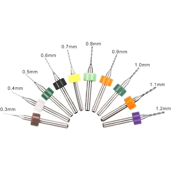 50 stk. PCB Bor Bits Sæt Spiral Fløjte Carbid 0,3 mm-1,2 mm til Print Circuit Board Sten Dremel Smykker CNC Gravering (5 stk. hver)