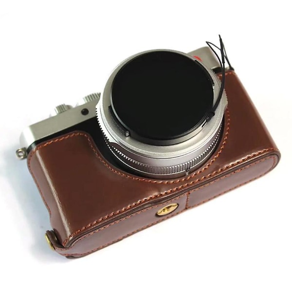 Ersättande case för Leica D-lux7, bottenöppning PU- cover Coffee