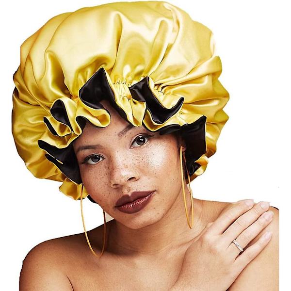 Golden Apple 2 st Acsergery Extra Large Satin Nattmössa Mjuk Sovhatt Sov Satin Huvudgåva