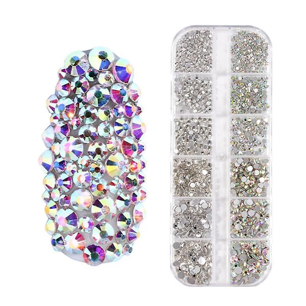 Nagelkonst Rhinestones runda kristaller glas flatback för DIY smyckestillverkning style 5