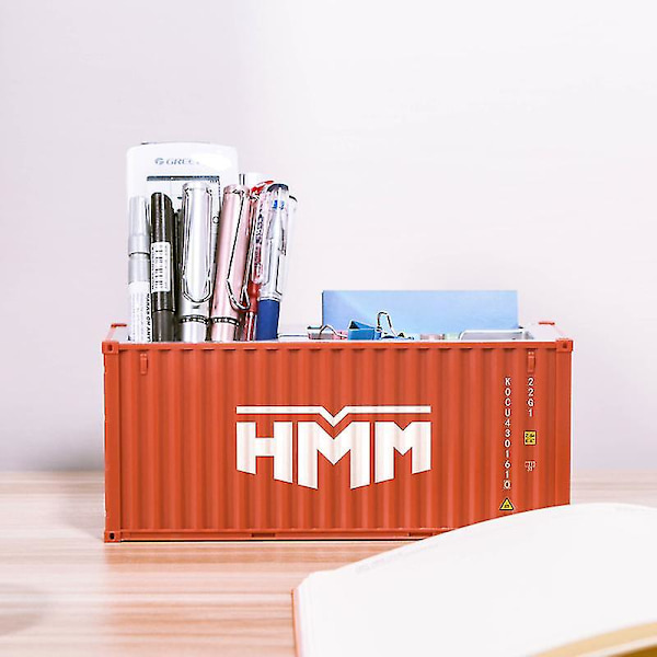 20ft Mini Fraktbehållare Modell Leksaker Lastbehållare Maritimo Diecast Container Fartyg Box Pennhållare Kontorsgåvor Anpassad Logotyp HMM 30 Pen holder