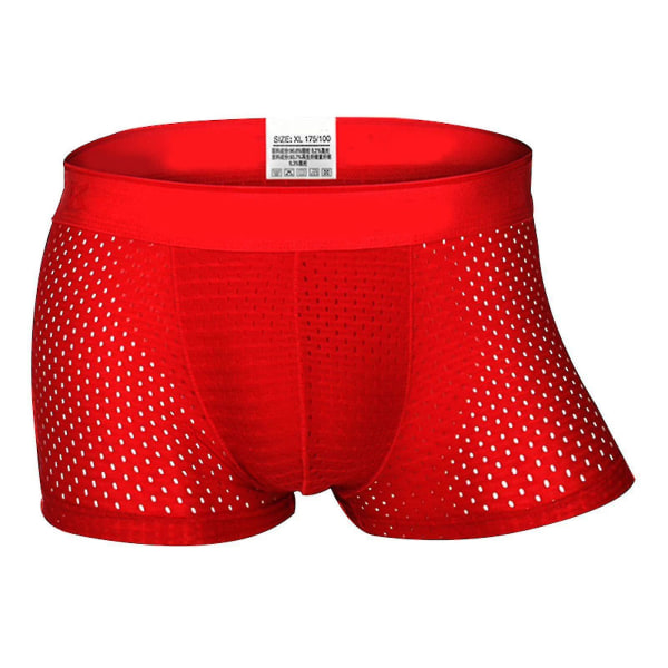 Herr Boxershorts Underkläder Mesh Andas Bekväma Kalsonger Herr Boxershorts Man Kalsonger Red M