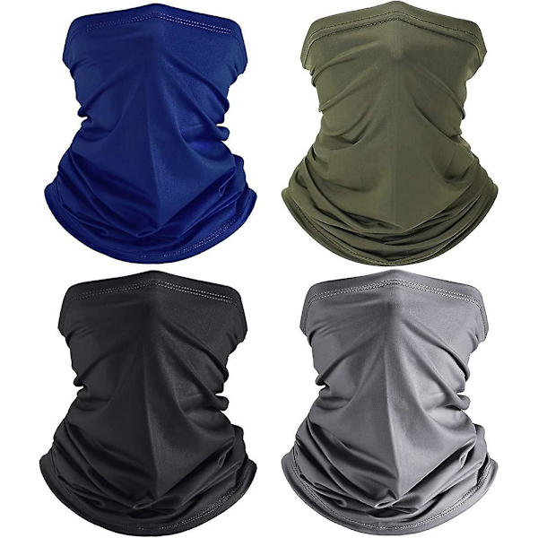 4-delad ansiktsmask Bandana Andningsbar Nackvärmare Elastisk Ansiktsmask Scarf Uv Prote Acsergery Present