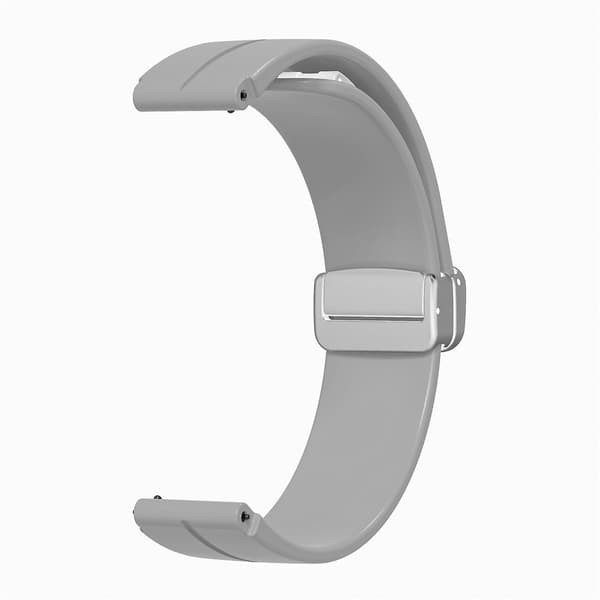 Til Keep B4/Huawei Watch Fit Mini Urrem 16mm Silikone Armbåndsrem, Sølv Foldespænde Light Grey