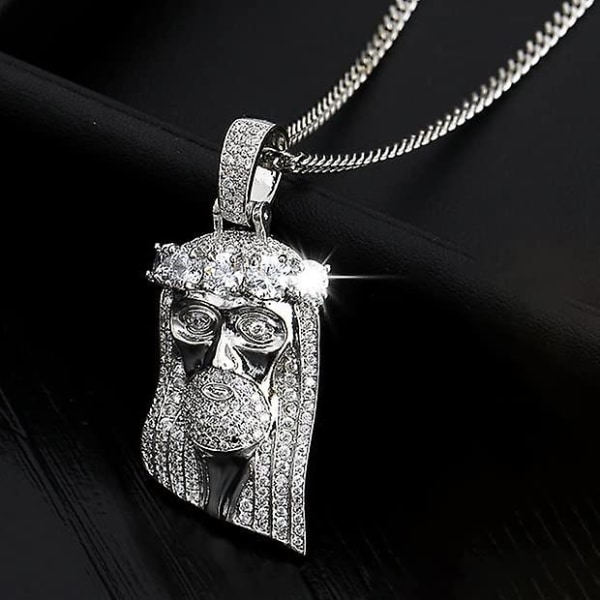 Män Hip Hop Rapper Populära smycken Halsband Cleopatra Religious Jesus Portrait Pendant Halsband För Kvinnor Rostfri stålkedja