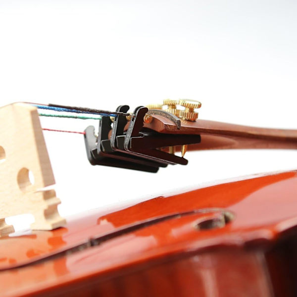Sæt med 4 finstemmere til 3/4-4/4 violin, metalstrengstemmere, elegant design i sort