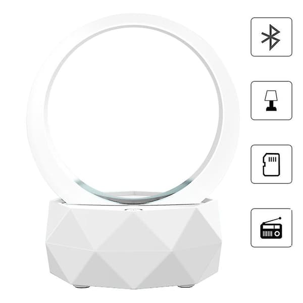 Trådløse Bluetooth Højttalere LED Lys Højttaler Bluetooth 5.0 Med LED Lys Tilstande Til Smartphone, Computer White