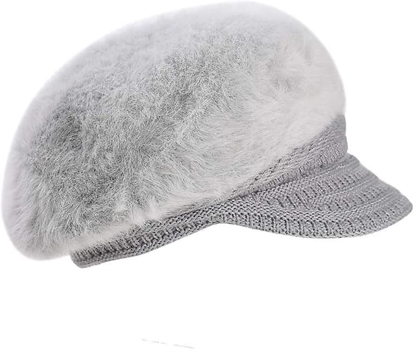 Dame Jenter Spiss Lue Hatt Visir Beret Vinter Termisk Baker Boy Caps