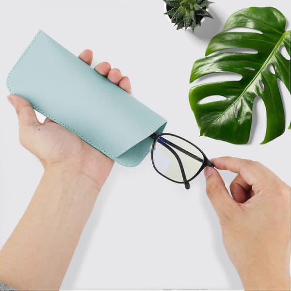 Mjuka Läderglasögonfodral, 4-pack Ögonbrynnsfodral Bärbar PU-Läder Glasögonfodral Solglasögon