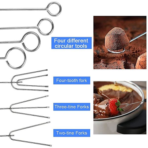 10 stk. Chokolade Gaffel Rustfrit Stål + Pp 20cm Rustfri Ostegaffel Chokolade