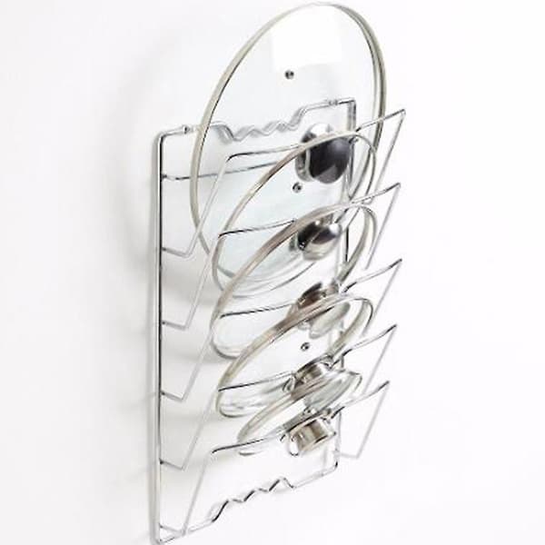 Köks skåp skafferi Pan och pottlock Organizer Rack Holder, (silver)
