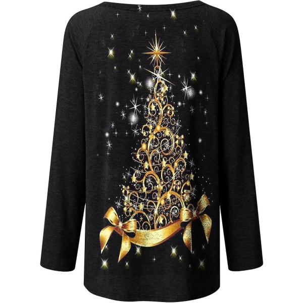 Jultröjor för kvinnor Casual Pullover Sweatshirt Tunikatröjor med print (UK storlek S-5xl)