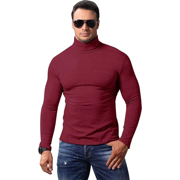 Herre Rullekrave Trøje Revers Pullover Ensfarvede Sweatre Strik Cotton Wool