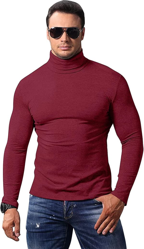 Herre Turtleneck Genser Lapel Pullover Ensfarget Gensere Strikkevarer Bomull Ull