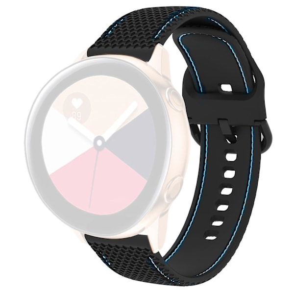 Silikoninen Ompelelinjainen Vaihtoranneke Samsung Galaxy Watch 5 40mm/44mm /Watch 5 Pro 45mm -kelloon Black  Blue Line