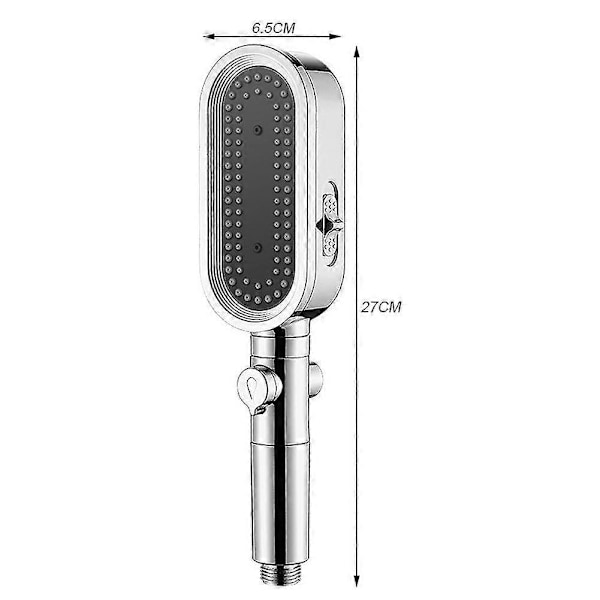 Mikrofonforstærkende Brusehoved Multifunktionelt Universelt Brusehoved Badeværelsestilbehør Grey Shower Head