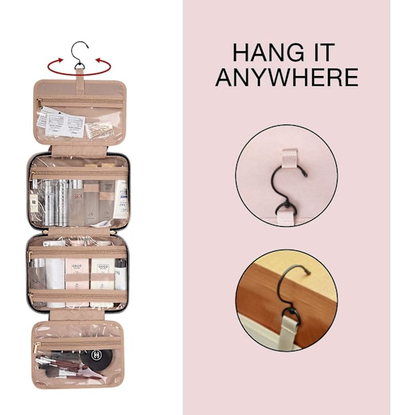 Stor hængende toilettaske (sort)