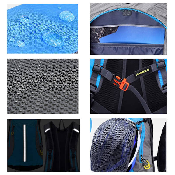 Sport Ryggsäck 15L Lätt Ryggsäck Slitstark Ryggsäck Resedagryggsäck för Kvinnor Män Blue