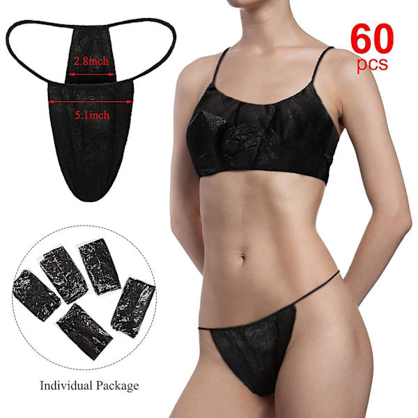 Althee 60 Stk Engangs Tanga Truser Spa Spray Tan Innpakninger Undertøy Engangs Bikini Tanga S-2xl L