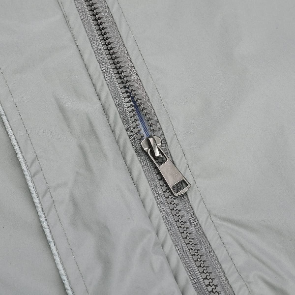Lang, vanntett jakke for kvinner med hette, lett regnfrakk, vindjakke, utendørs trenchcoat Grey S