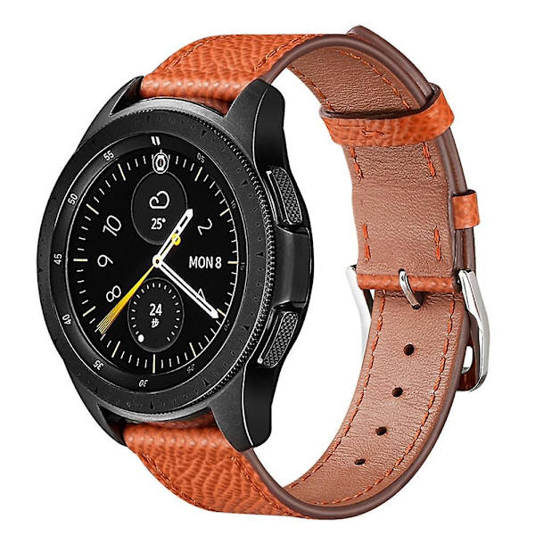 Tekstureret Ægte Læder Udskiftningsrem Til Samsung Galaxy Watch 5 40mm/44mm /Watch 5 Pro 45mm Orange
