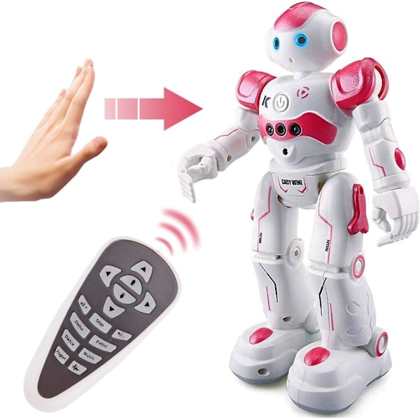 RC-robotleksaker för barn, programmerbar smart fjärrstyrd robotleksak, intellektuell styrning, laddningsbar, gående dansande robot med geststyrning
