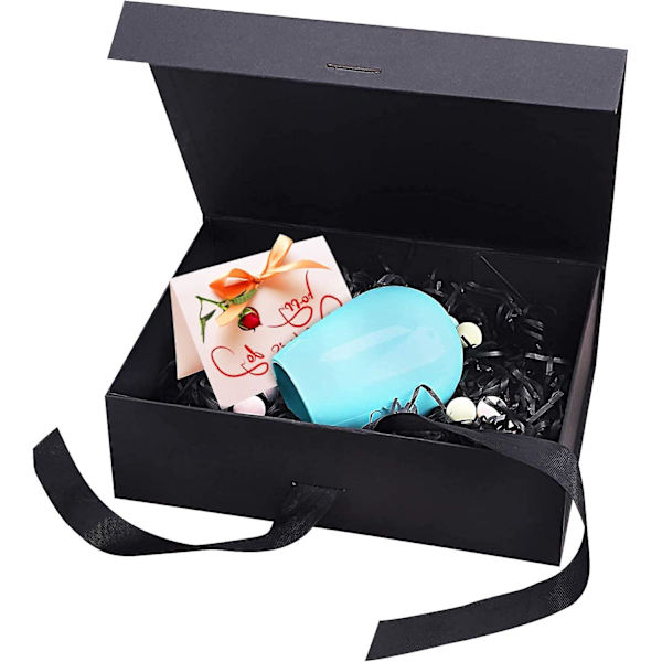 Presentförpackning med lock - 21 x 17 x 7 cm Magnetisk återanvändbar låda för bröllop