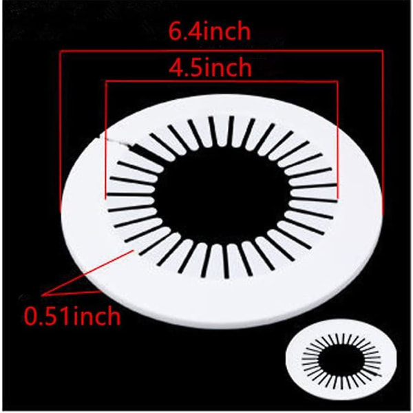 Seinälaipan helppo asennus muovinen patterin peitelevy vesiputken viemärilinjan suojus kaulus seinäputken suojus koristelu putken kaulukset, putken kaulussuoja White 3.544.48inch