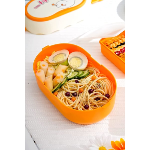 Barnens bentobox, vuxen bentobox, dubbellagers 1600 ml tecknad fack bentobox, innehåller inte BPA och är lämplig för mikrovågsugnar.