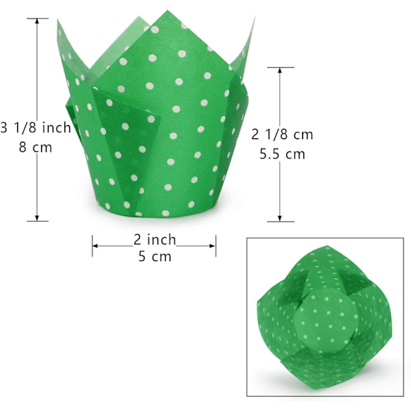 Cupcake Forme, 200 Stk. 8 Farver Polka Dot Bageforme, Premium Fedtbestandigt Papir, Muffin Forme Til Bryllup, Baby Shower, Fest, Standard Størrelse - Bott