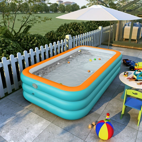 1 st Uppblåsbar Pool, Tjockare Slitstark Fullstorlek Pool Med Hushållsbarnens Havsboll