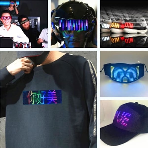 Bluetooth Ohjelmoitava RGB Joustava LED-moduuli 16*32 Pikselin Näyttömatriisikyltti Android Ios Sovelluksen Ohjaus LED-naamionäyttö (RGB Monivärinen)