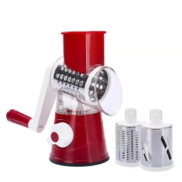3-i-1 Multifunktionell Grönsaksskärare Handvev Slicer Lök Cutter Chopper Köksredskap Red