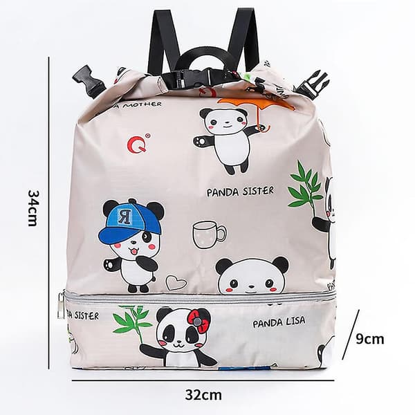 Barnens simväska, dragsnöre ryggsäck för barnväskor för flickor Mini gymdans strand simreseväska Panda