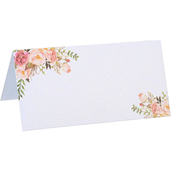 Namnskyltar för bord, 10 st 3,9 x 3,9 tum, gynnsam dekoration, blomsterplats, tomt kort för bröllopsfest, sittplatser, rödgrön