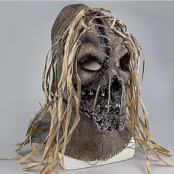 Fågelskrämma Mask Halloween Vuxen Läskig Skräck Fullt Huvud Läskig Cosplay Karneval Fest Prop Linne