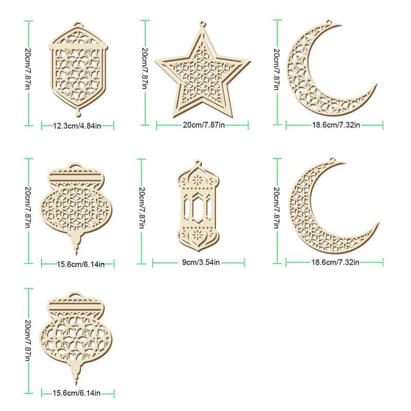 Eid Mubarak Ornament Hul Trævedhæng Ramadan Ornament