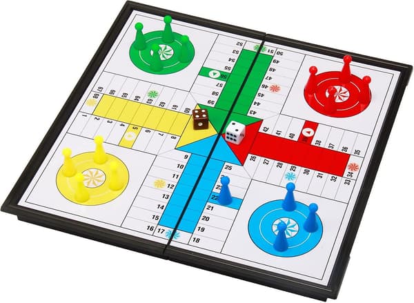 Amerous 10\" Ludo Go-bräde Vikbart Resemagnestiskt Ludo-set