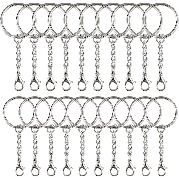 Nyckelring i metall med karbinhake för hantverk DIY 55pcs