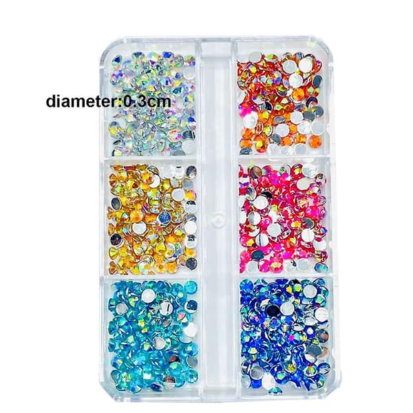 Färgglada nagelkonst-strass style 3
