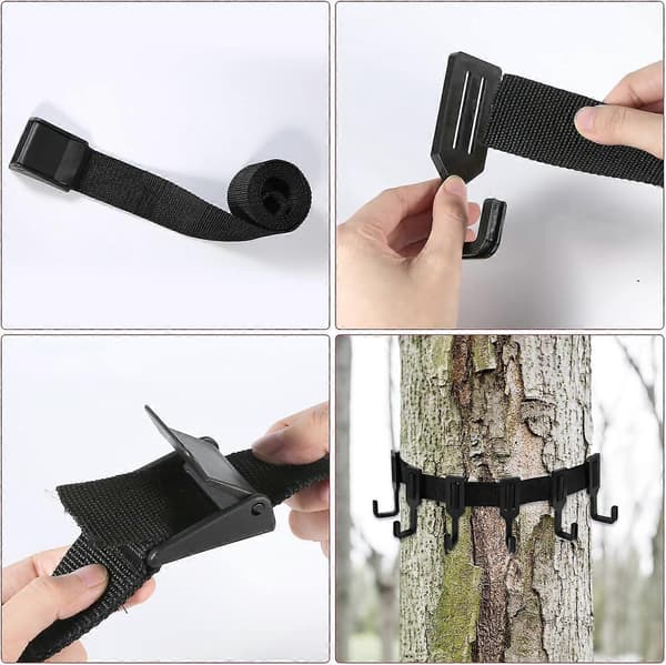 Treestand Remstropper, Sorte Treestand Rem Multi-Kroge Stropper Jagtudstyr