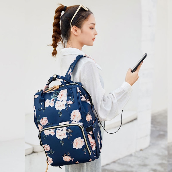 Polyester Tyverisikret Stilfuld Casual Rygsæk med Bagagerem & USB-Opladningsport